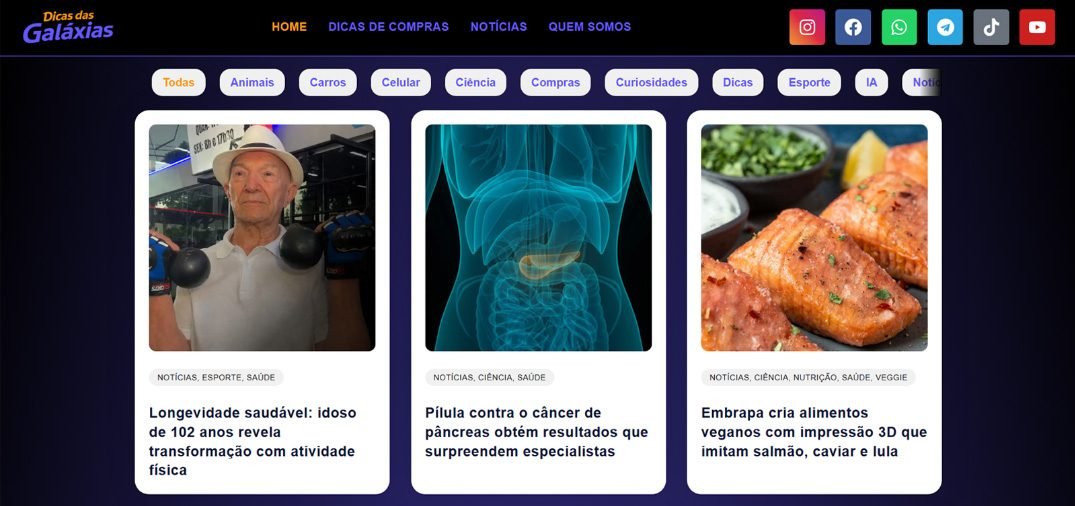 Dicas das Galáxias &nbsp;Portal de notícias